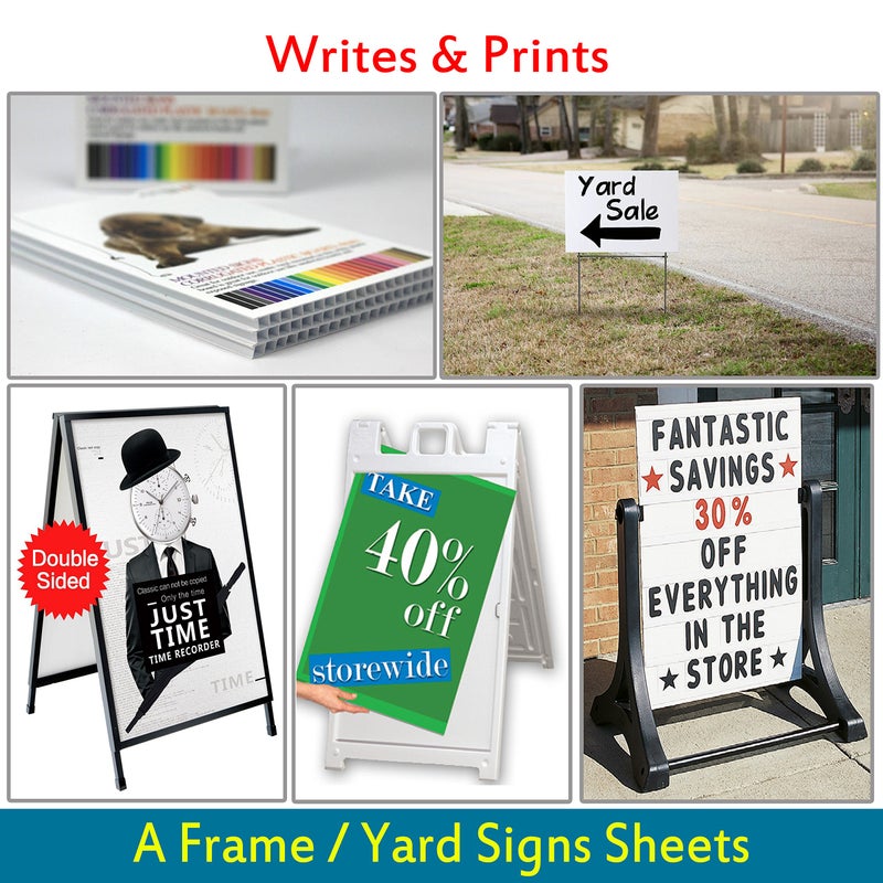 T-SIGN Corrugated Plastic Sheets Coroplast Sign Blank Board, 24 x36 Inches 3/16 Inches Thick for A-Frame Replacement Poster Sheets, White Blanks Sign (Pack of 2) - Image 2